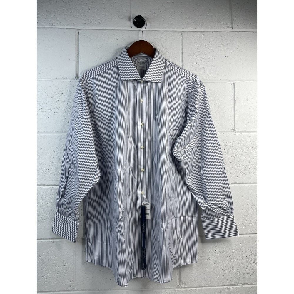 Brooks Brothers Men's Long Sleeve Shirt Regent Fit Made & USA 17-33 Egypt Cotton